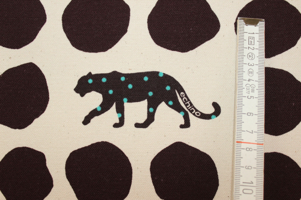 Kokka Echino Cotton Sailcloth Heavyweight Canvas Panther dunkelbraun/natur (10 cm)